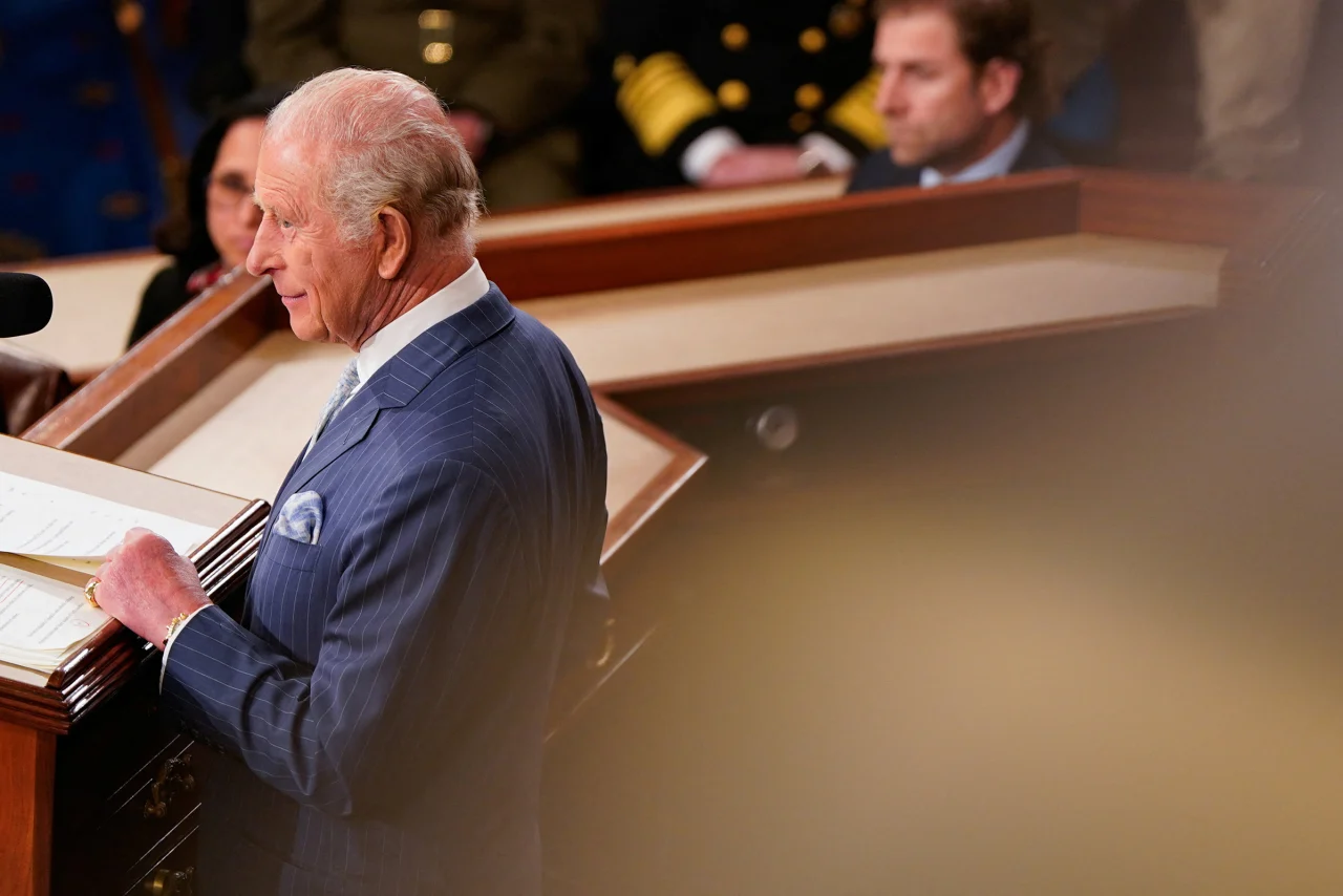 King Charles addresses a joint meeting of Congress on Tuesday. Elizabeth Frantz/Reuters